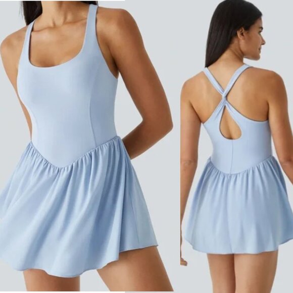 Halara Breezeful Dress Womens Size M Corset 2-in-1 Pocket Quick Dry Flowy Tennis - Picture 1 of 14